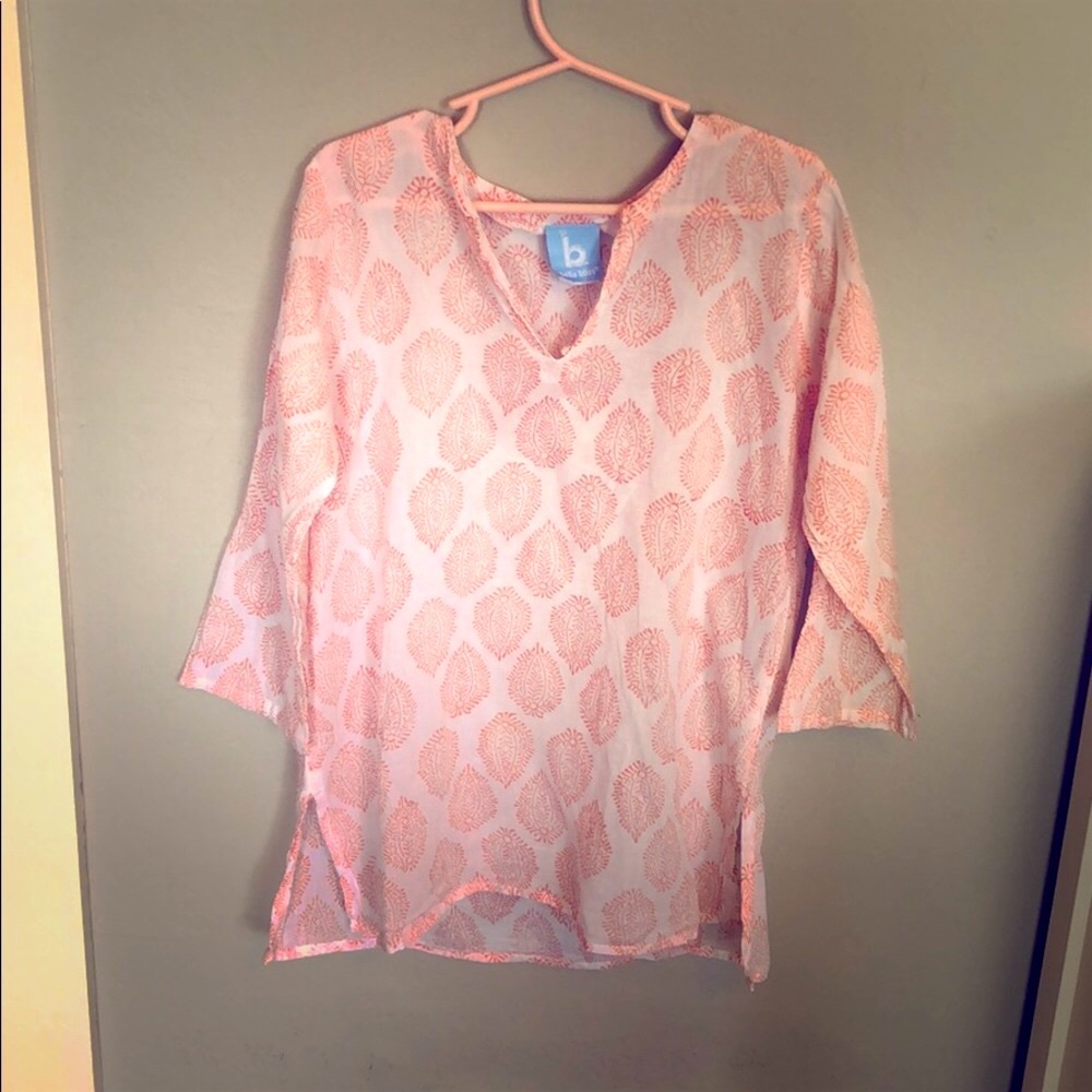 Cotton block print cover up